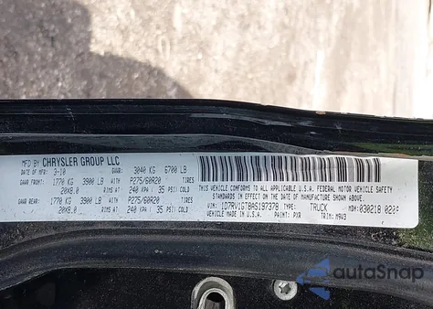 2010 Dodge Ram 1500 Slt/Sport/Trx из США, поврежденный, VIN 1D7RV1GT8AS197378